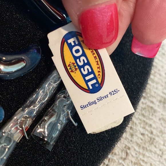 NWT RARE Fossil Octopus 16” Necklace Silver silver backing. Discontinued item!! - Picture 5 of 8